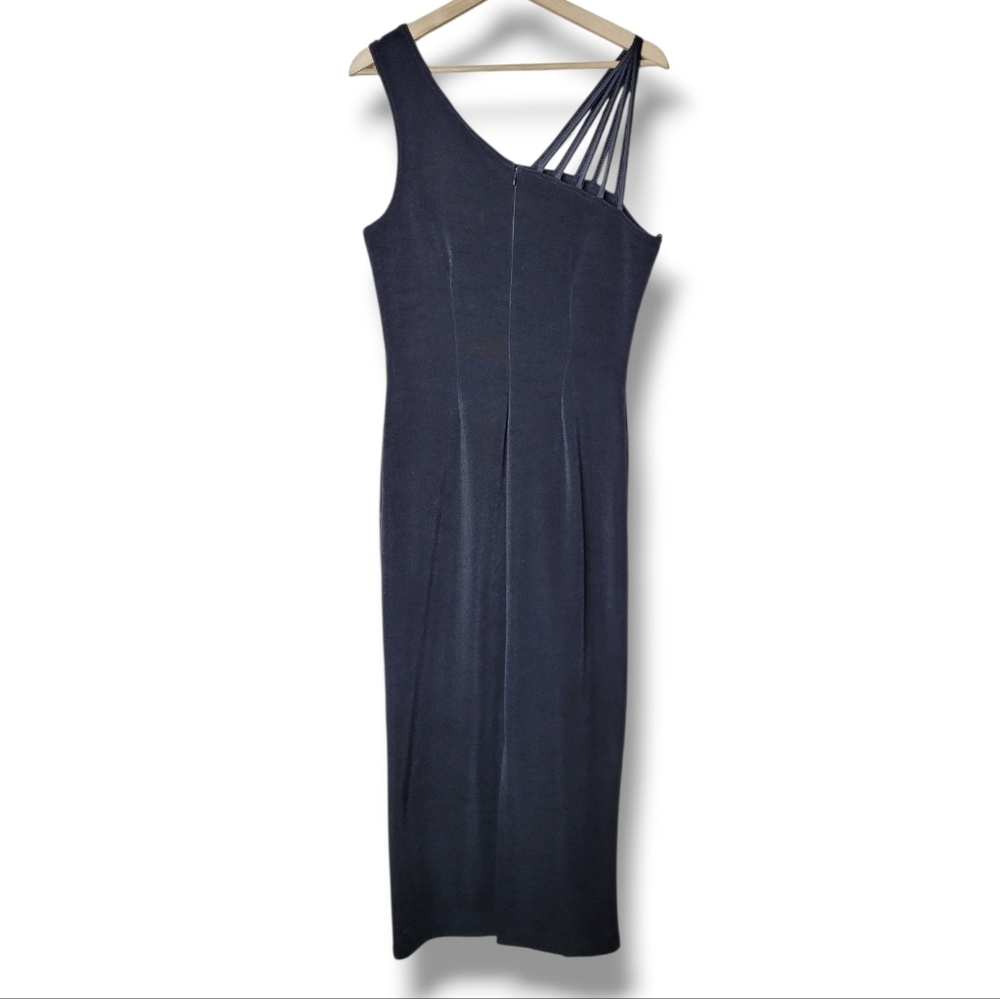 Betsy & Adam Vintage 90s Black Formal Maxi Dress Size 14 - Picture 5 of 8